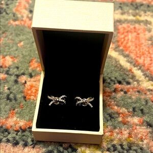Elegant Silver Bow Earrings